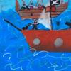 wyróżnienie „Walka z piratami na Morzu Śródziemnym” Kacper Wawrzonek, lat 6, Lipnica op. Maria Rusin